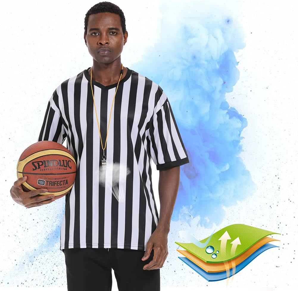 Shinestone Referee Shirt - V Neck Umpire Jersey for Football & Sports | Perfect Holiday Gift