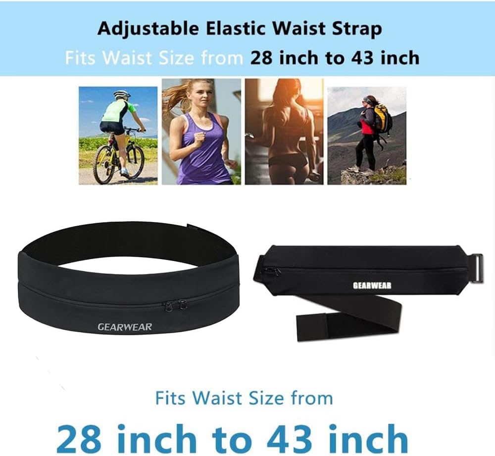 Skiennix Running Belt - Adjustable Fanny Pack for Men & Women | Ideal Storage for Phone & Essentials