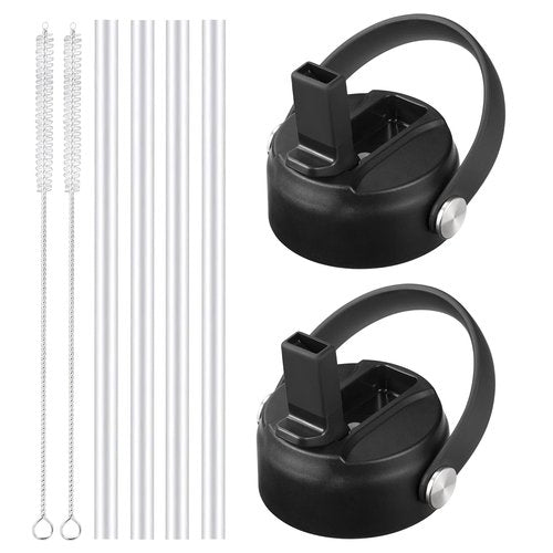 RRegeny Straw Lid for Hydro Flask Wide Mouth 32 40 oz, Straw Lids with Flexible Handle and Straws compatible with HydroFlask, Replacement Sports Flex Cap Wide Mouth Top 32 40 oz