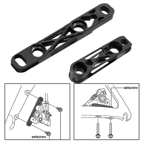 Aluminum Alloy Ultralight Disc Brake Adapter - Road Bike 140 to 160mm Conversion Kit | for Shimano | for SRAM | Bicycle Disc Brake Mount Base (Front Black)