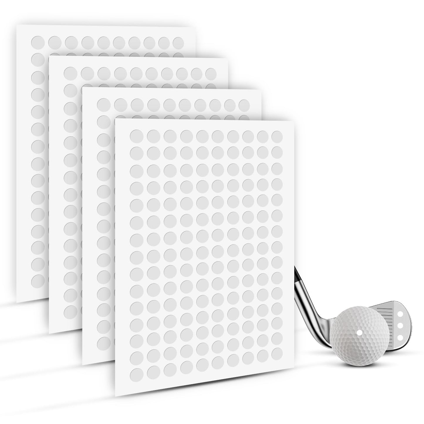 600 Dots 0.25" White Reflective Dot Stickers for Golf Club & Golf Ball, Weatherproof Golf Stickers with High-Reflective Glass Beads for Golf Launch Monitor & Golf Simulator & High-Speed Cameras