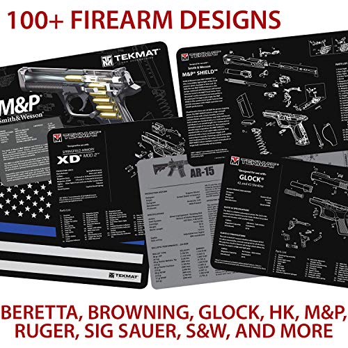 TekMat Gun Cleaning Mat Beretta 92-M9 17x11in Black - Waterproof & Scratch-Resistant
