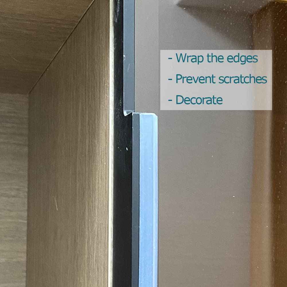 Tintvent Clear Rubber Edge Trim, U Channel Rubber Seal Strip with Self-Adhesive Tape, Metal Edge Protector Fit for 0.15", 20Ft (236 in)