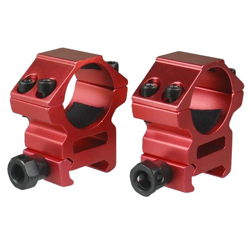 Gotical Tactical Rifle 1 Inch Scope Rings 25.4mm/ 2PCs 1 Scope Rings Low Profile Scope Mounts for 20/21 mm Weaver Picatinny Rails Light Weight No Slip Set of Two (Red)