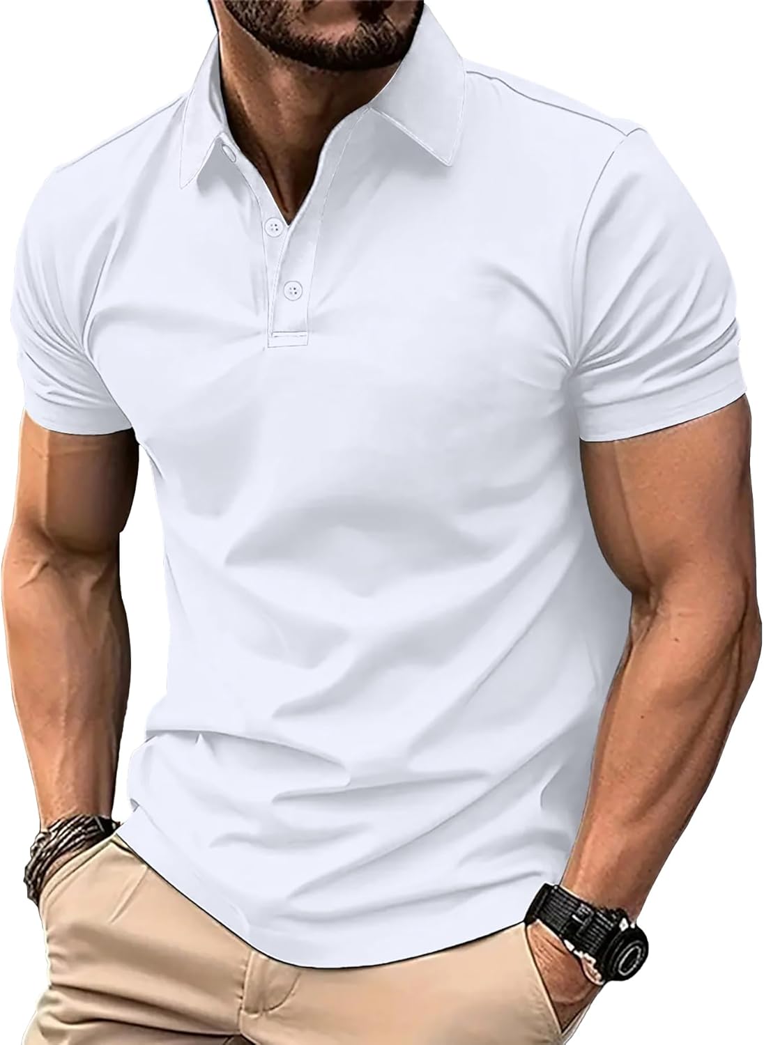 Skiennix Men's Performance Golf Polo Shirt - Moisture-Wicking, Quick-Dry, Short Sleeve Activewear