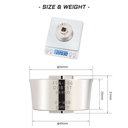 KIEVODE 5-in-1 Bike Bottom Bracket Tool for 12/16-Notch 39/41/44/46/49mm External Cups Lockring Install Removal - for Shimano, SRAM, FSA, Rotor, Chris King, Hawk Racing, Campagnolo, Truvativ GXP, etc