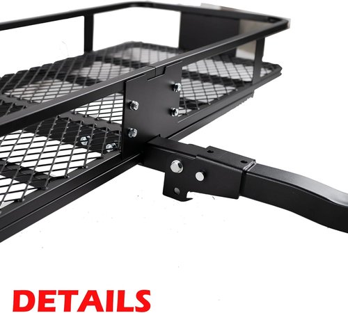 Fouwick Folding Trailer Hitch Mount Cargo Carrier - 500LBS Capacity, 60"x20"x6", Powder Coated Luggage Rack