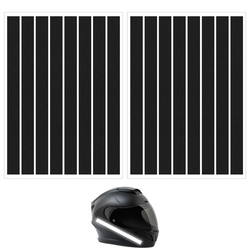 HJZHII 16PCS Black Reflective Tape, Motorcycle Helmet Decals Reflective Stickers for Helmet Motorcycle Helmets Stickers Night Visibility Safety Decal for Motorcycles Scooters Bike Helmets Stroller