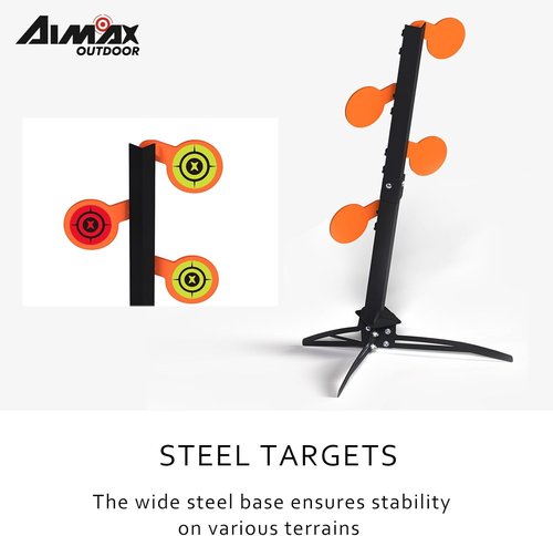 AR500 Dueling Tree Target Kit - 4-Piece Steel Paddles for .22 Rimfire Shooting Practice | 4" Diameter
