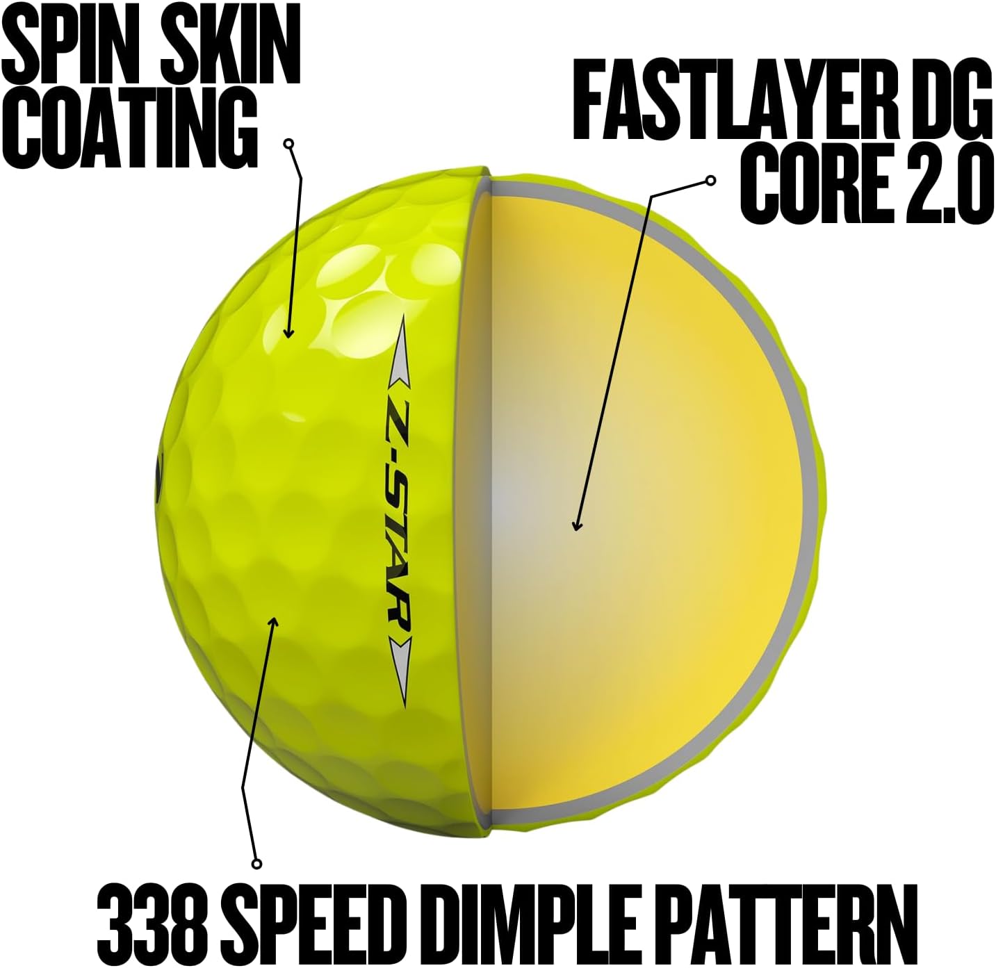 Srixon Z-Star Golf Balls - Premium Performance for Exceptional Distance & Control | 12-Pack