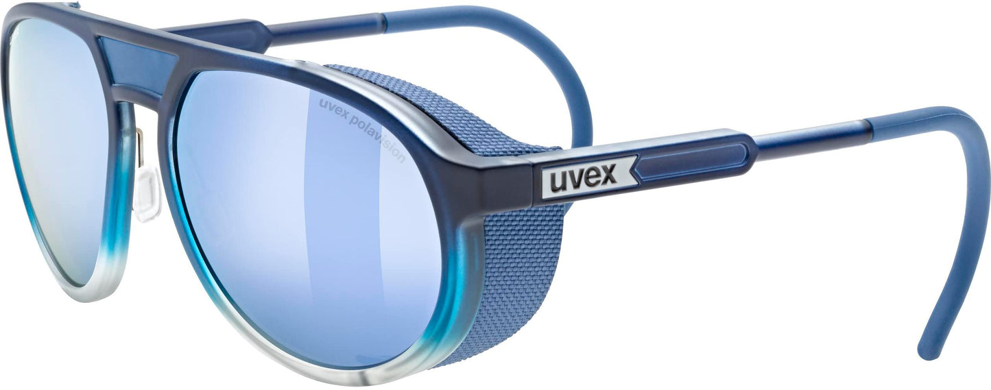 uvex polarized sports sunglasses for hiking/running with UV protection, for women & men, mtn classic P, Blue Matte Fade/Blue, one size