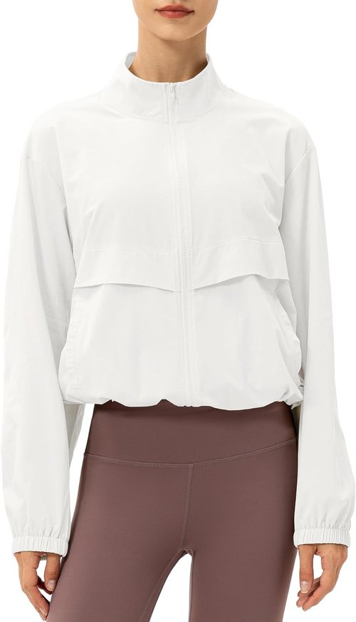 Locachy Women's Lightweight Athletic Jacket - Zip Up, Windproof, Sun Protection | Perfect for Outdoor Workouts