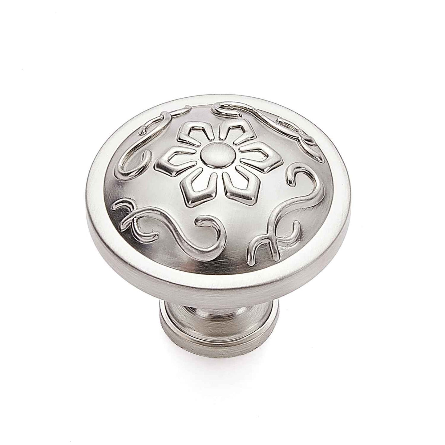 YCSJ Round Drawer Knobs and Pulls - 10 Pack / 1.26 Inch, Brushed Nickel Knobs, Modern Drawer Knobs for Office Cabinets, Bathroom Cabinet Knob, Kitchen Decorative Hardwares