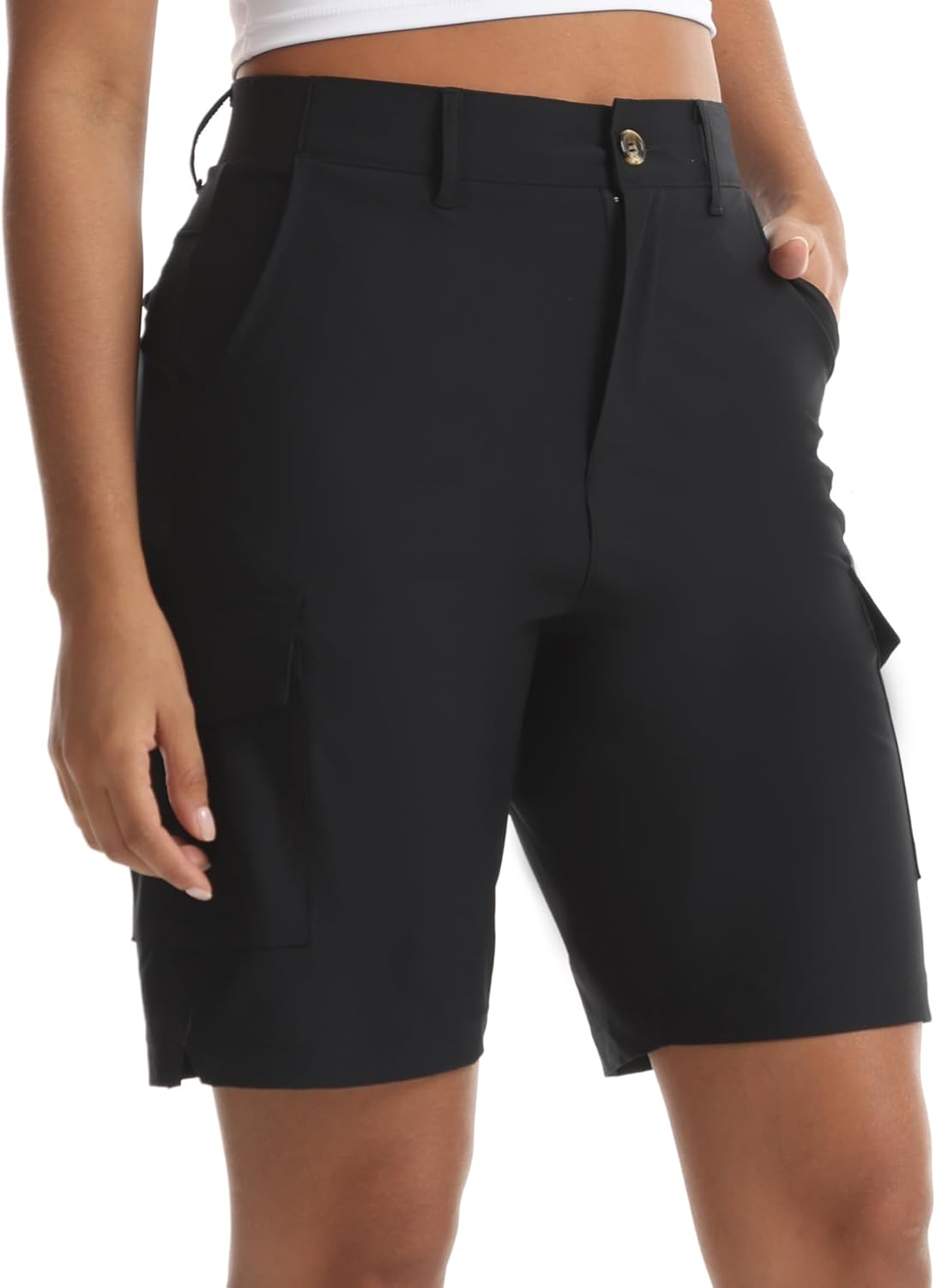 Skiennix Women's Lightweight Hiking Shorts - Versatile Cargo Design with Pockets for Travel & Outdoor Activities