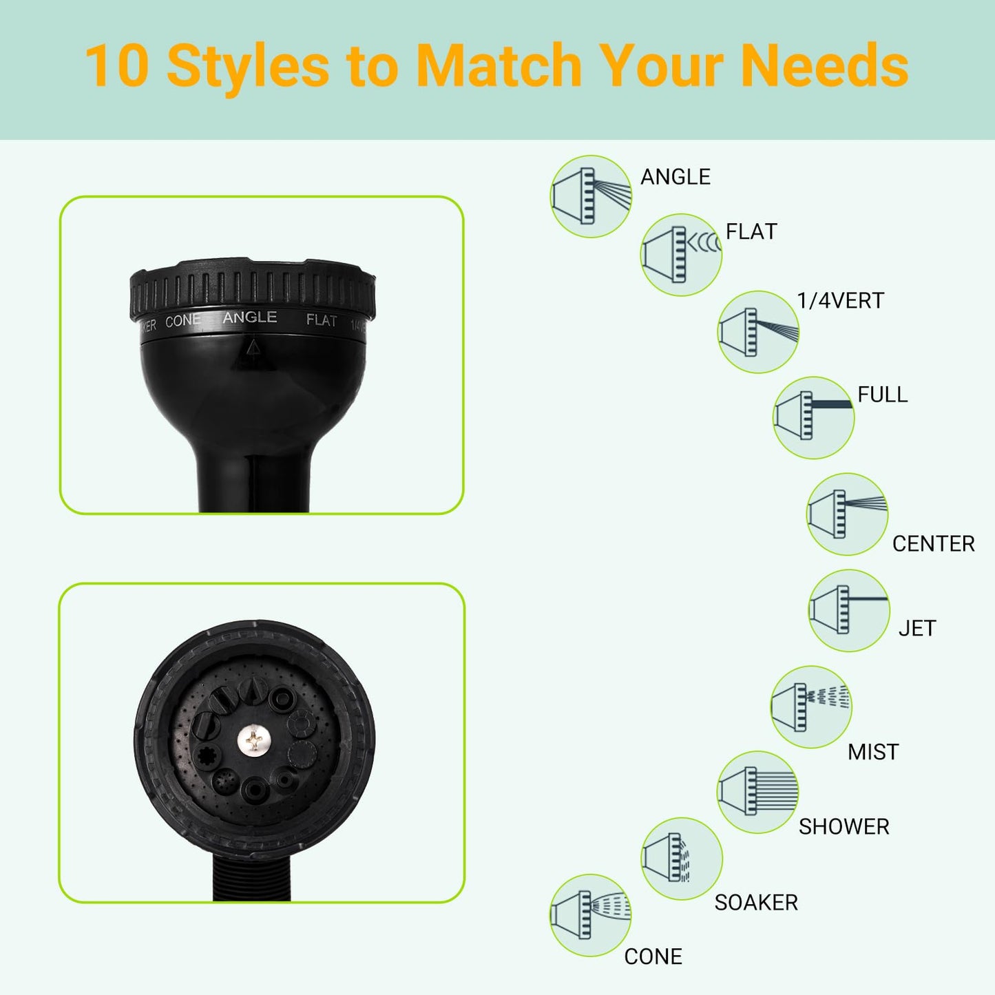 Hurmovae 2.1 Gallon/8L Portable Shower–10 Spray Modes, Nylon Insulated Sleeve & No Electric Needed, Beach Shower for Surfing, Camping, Traveling & Hiking, Portable Water Sprayer, Orange