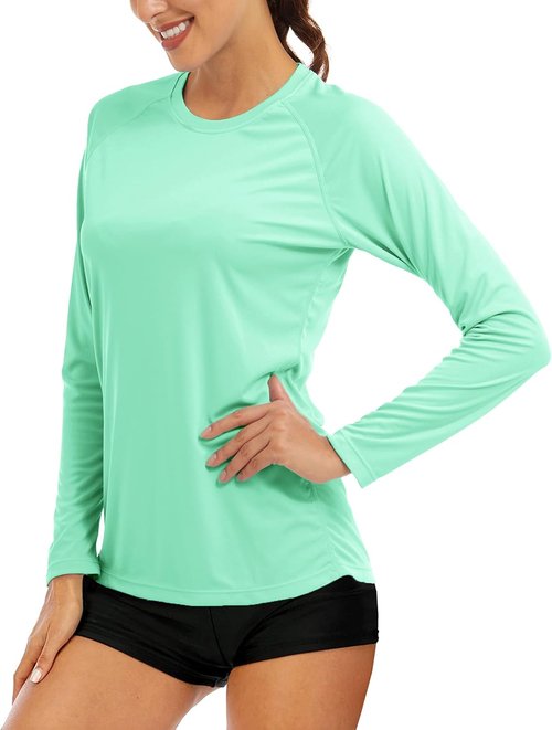 MAGCOMSEN Women's Long Sleeve Sun Protection Shirts - UPF 50+ for Hiking, Fishing & Workouts