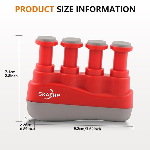 Hand Exerciser - Improves flexibility and strength in fingers, hands, and forearms - Adjustable tension for each finger - Simulated guitar strings help develop calluses - Comfortable workout - Red and gray