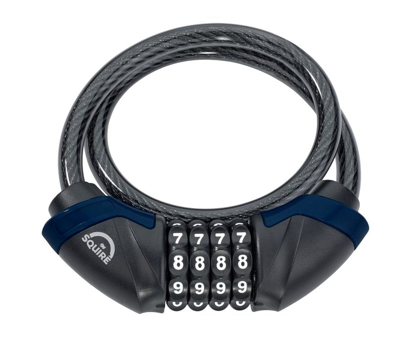 Squire Heavy Duty Bikelock (Kilda Combi) - 4 Wheel Combination Cable Lock - Weatherproof Armoured Steel Combination Bike Lock - Flexible, Tamper Proof Combination Lock All Purpose Use (600 mm)