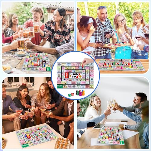 Drinking Board Game for Adults - Interactive Fun, 2-8 Players, Drink Up Games