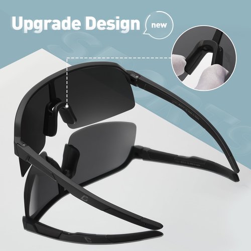 Bevi Sports Sunglasses Polarized Lens with TR90 Durable and Flexible Frame for Men Women Running Driving Cycling Etc 2736HC6