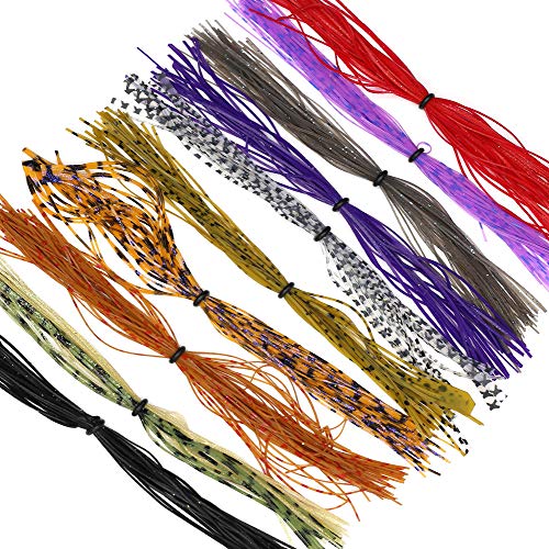 YZD Silicone Fishing Skirt Set - 10 Colors for Fly Tying & Lures, 5.5 Inch