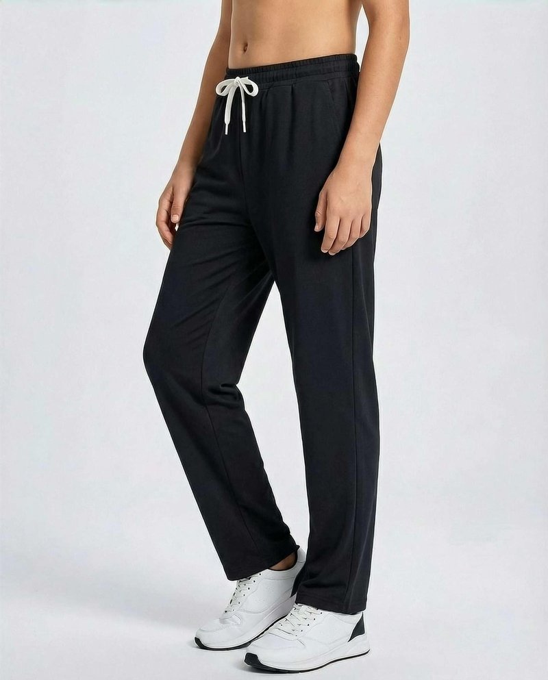 Real Essentials 3 Pack: Boys' French Terry Open Bottom Sweatpants Sweats for School Kids Teens with Pockets- Set 2, L