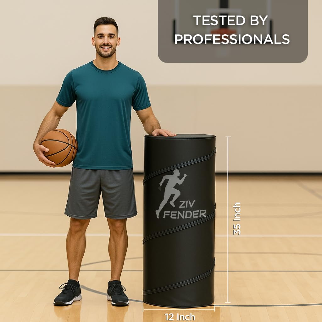 ZivPlay Pop Up Defender Soccer and Basketball Defender Dummy Practice Equipment for Defence Training Drills with Pack of 3 Pop Up Barrels Sand Bags and Carry Bag Color Black