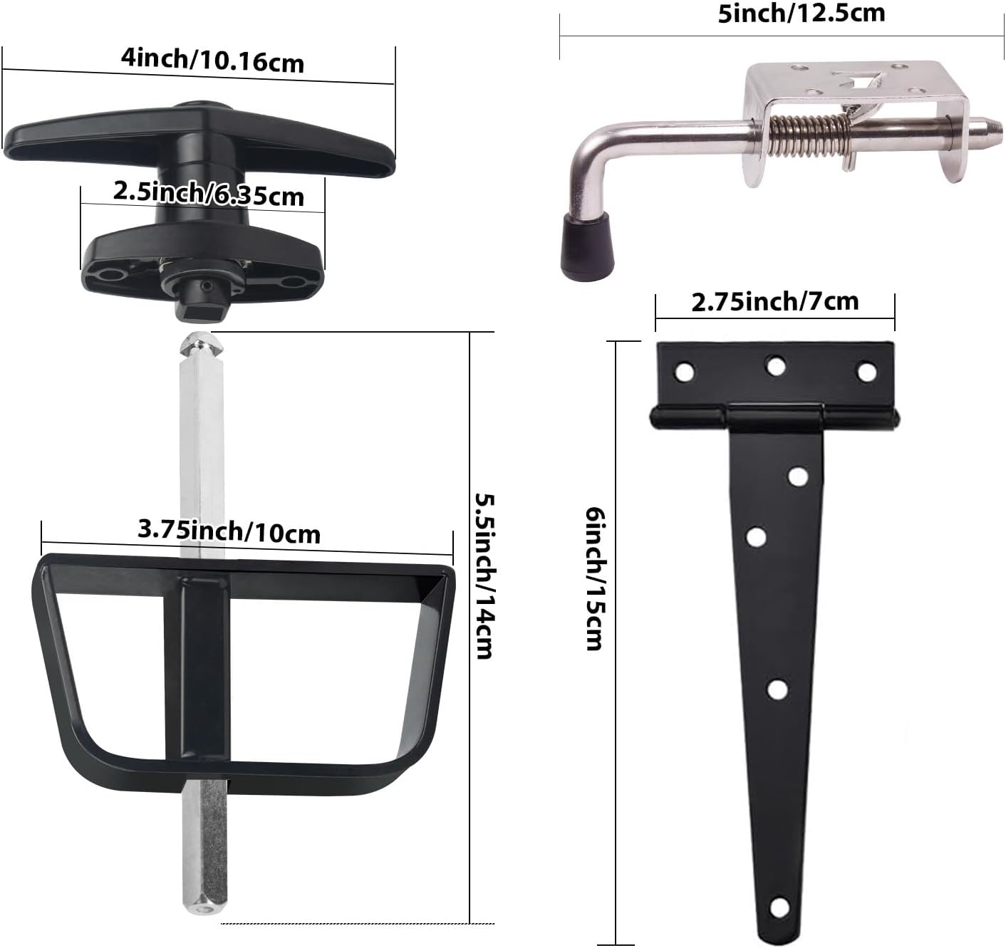 Complete Shed Door Hardware Kit with T-Handle Lock, Heavy-Duty Latches & Hinges - Weatherproof for Sheds & Gates
