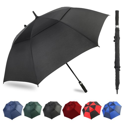 ZDSSM Automatic Open Golf Umbrella, 54/62/68/72 inch Extra Large Oversize Double Canopy Vented Stick Umbrellas, Windproof Waterproof Umbrella for Men And Women