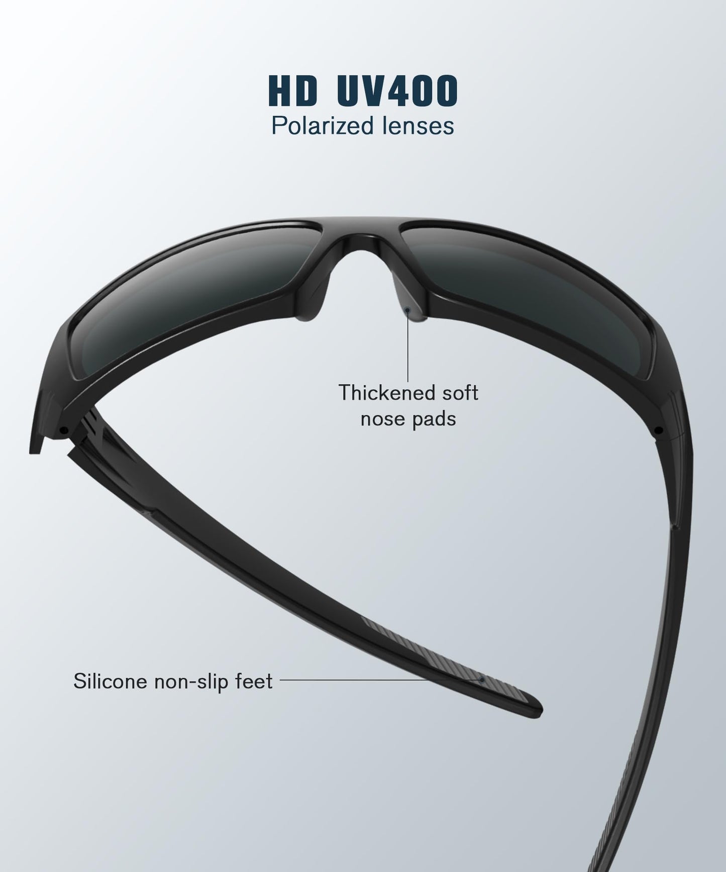 QALLY Sports Sunglasses-Men Polarized Mens-Sunglasses: Wrap Around Sun Glasses for Cycling Fishing with UV400 Protection