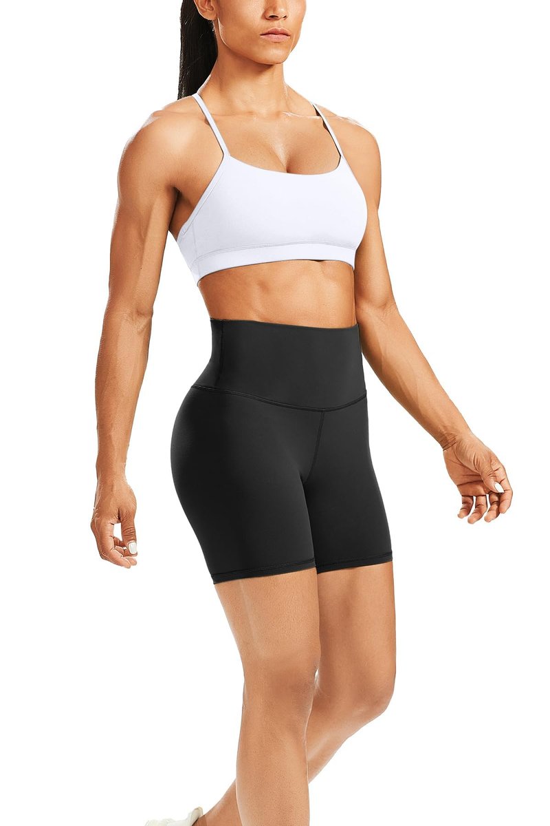 WodoWei Butterluxe Workout Sets for Women 2 Piece Gym Yoga Y-Back Sports Bra High Waist Biker Short Outfits(W316-White-S)
