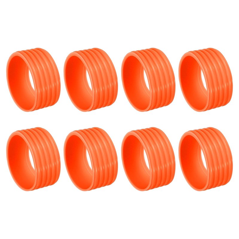 PATIKIL Badminton Racket Handle Grip Ring, 8 Pack Racquet Fix Ring Grip Band Rubber Ring Non-Slip Absorbent Overgrip in Place, Orange