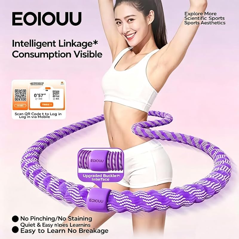 5 lbs Soft Spring Weighted Hula Hoop for Core Workout - Purple