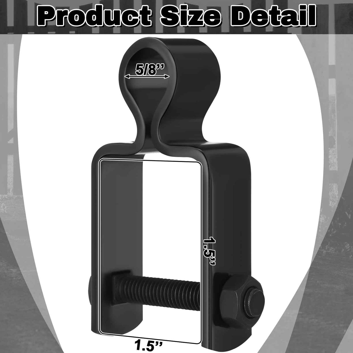 Dansydaisy 2 Pcs 1-1/2'' X 1-1/2'' Square Post Female Hinges 5/8'' Pintle Square Chain Link Fence Gate Post Galvanized Steel Hinge with Bolts and Nuts for Repairing and Replacing Fence Gate(Black)