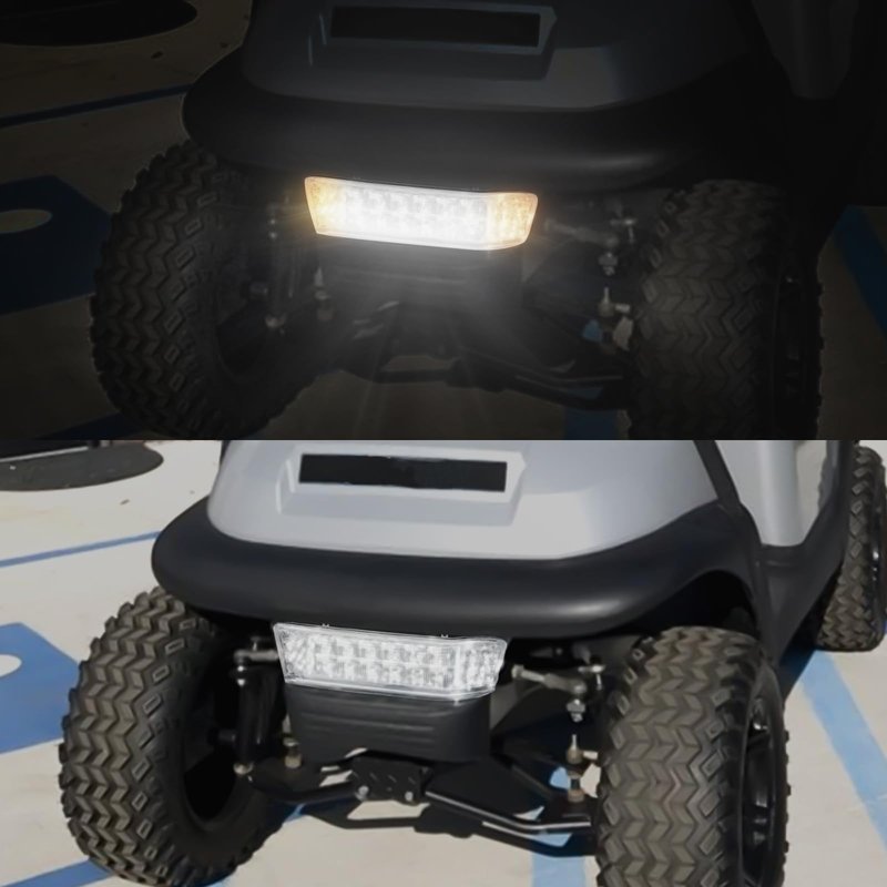 Orle Oko Golf Cart Precedent LED Headlight Light Kit Compatible with Club Car Precedent 2004-Up Front Replace Head Light 12V Light Kit Assembly with Bumper For Club Car Precedent Gas and Electric