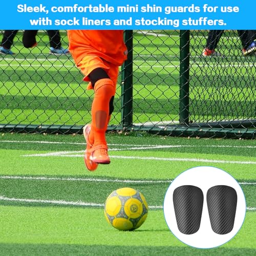Mini Soccer Shin Guards - Lightweight Protective Pads for Youth & Adults - Black