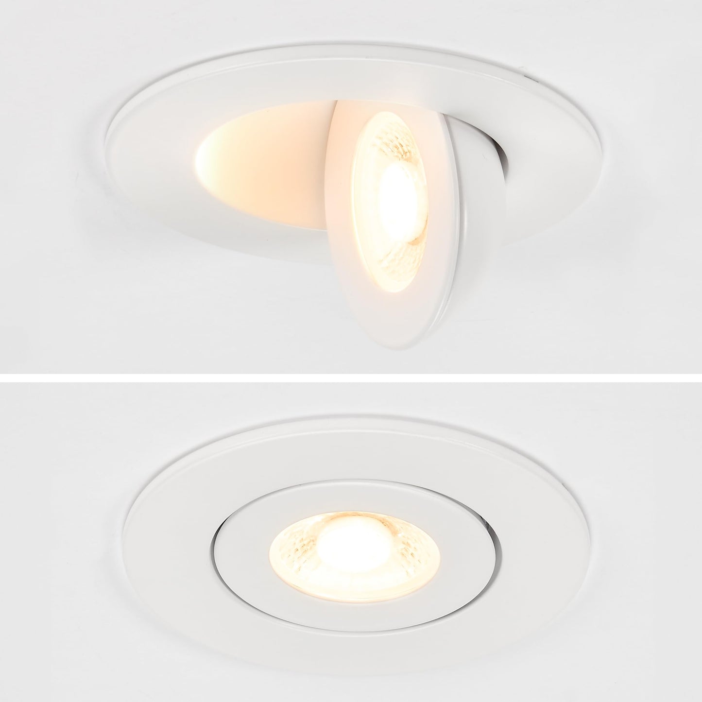 Maxxima 2 in. Rotatable Ultra-Thin Recessed LED Floating Gimbal Downlight, 400 Lumens, 5 CCT Selectable 2700K/3000K/3500K/4000K/5000K, Dimmable, 90 CRI, IC Rated, Canless, Junction Box Included