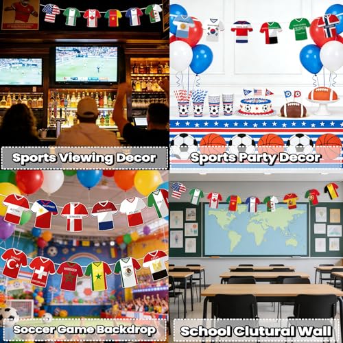 49-Piece International Soccer Jersey Flag Banner - World Cup Party Decor
