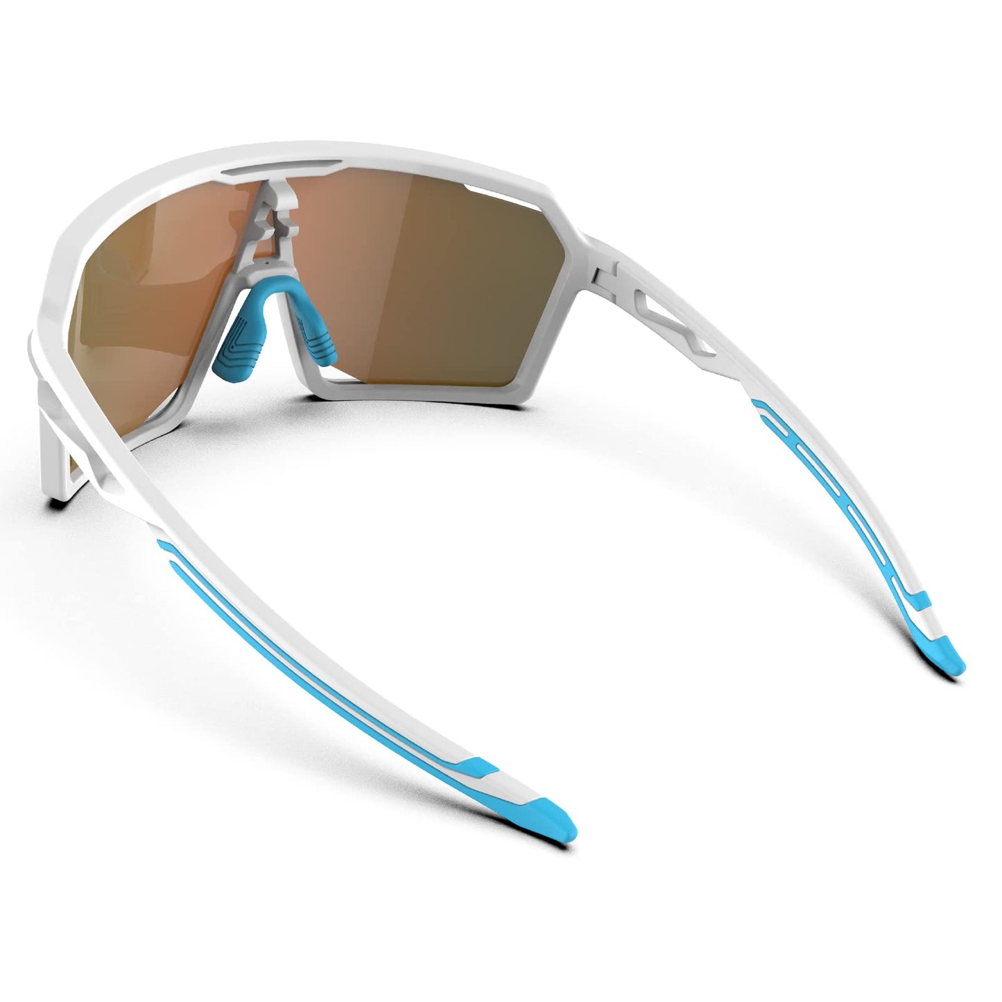 HAAYOT Sports Sunglasses for Men Women,Cycling Baseball Fishing Running Biking Glasses,UV Protection White Azure Blue