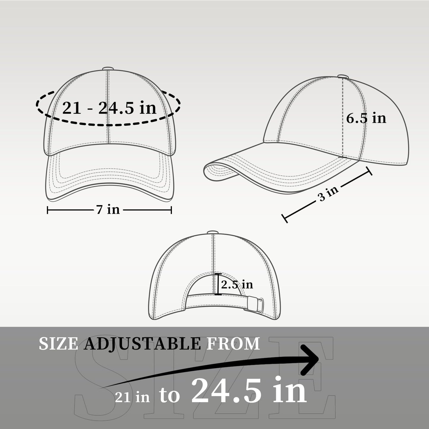 Oeyliz Baseball Cap Hat Men Women Baseball Cap Adjustable Plain Hat One Size All Seasons Running Fishing Workouts Outdoor Activities White