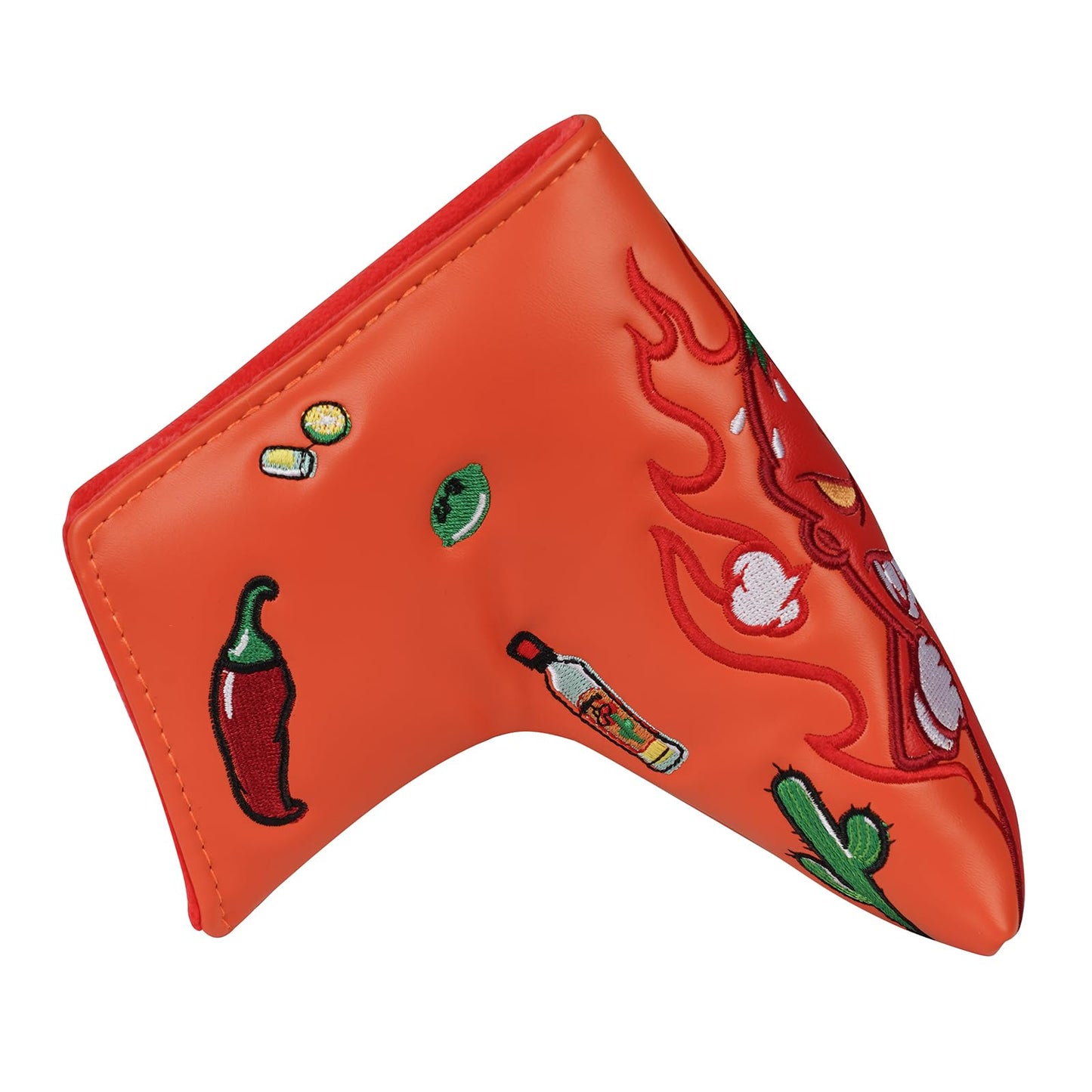 BIG TEETH Golf Blade Putter Cover Headcover Club Protector Magnetic Bar Closure Lucky Putter Cover