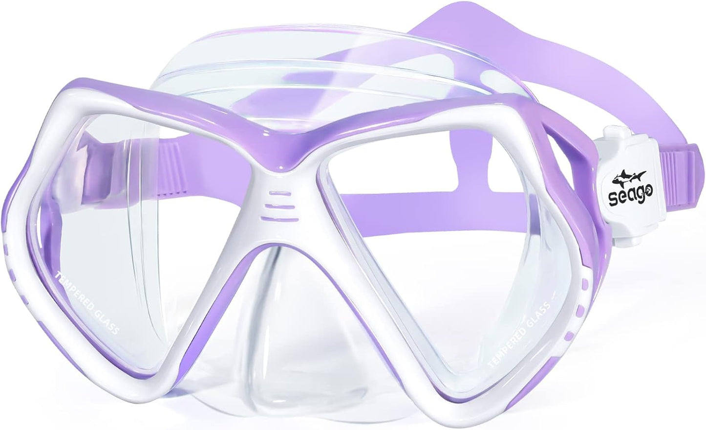 Seago Kids Swim Goggles - Anti-Fog Snorkel Mask with Nose Cover | Panoramic View & Silicone Seal for Ages 6-14