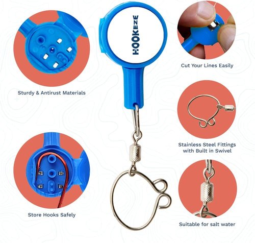 HOOK-EZE Fishing Knot Tying Tool - Effortlessly Tie Knots & Protect from Fish Hooks | 3-in-1 Fishing Line Cutter