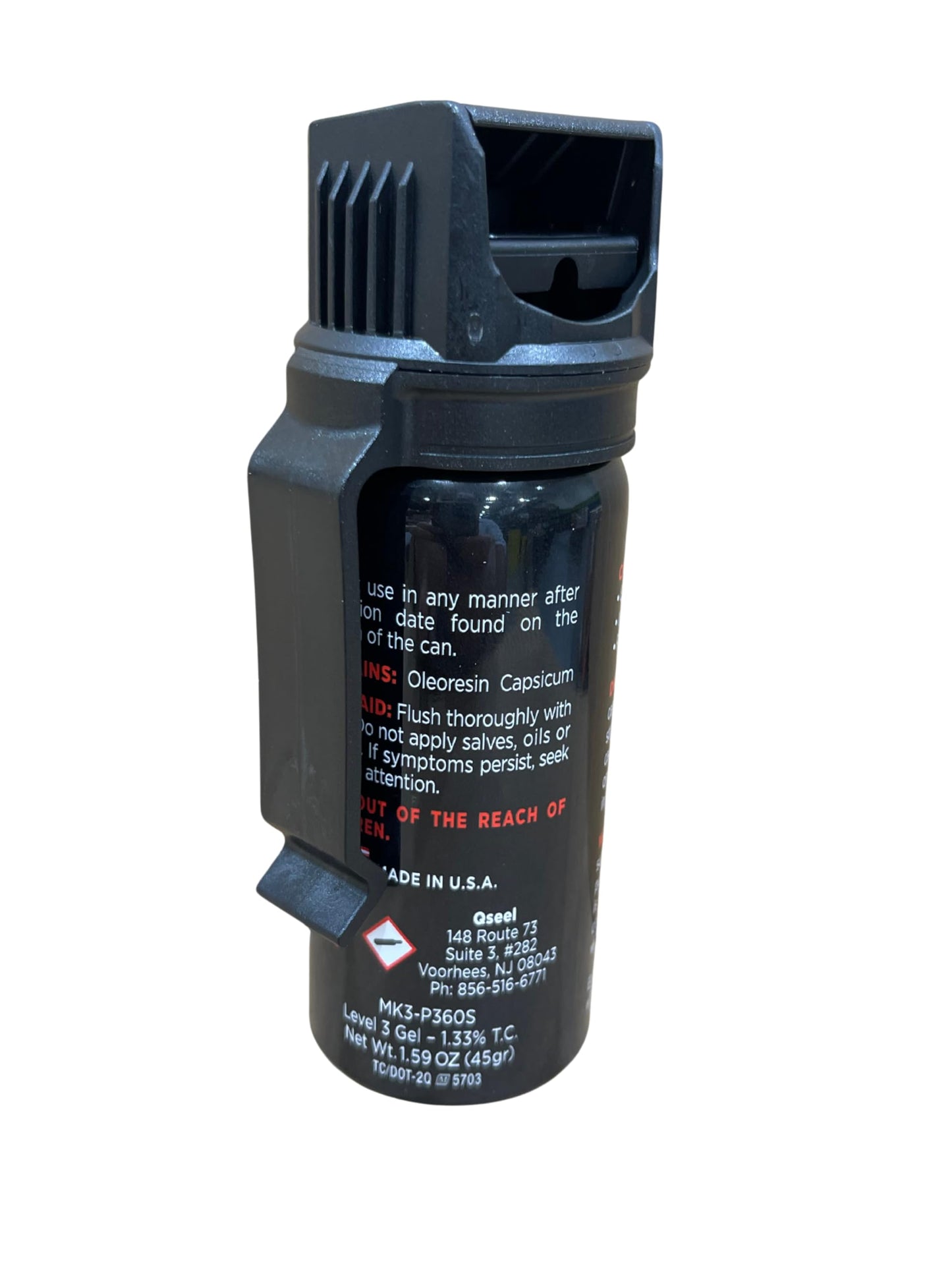 Phoenix P360S Pepper Gel from qseel. Maximum Strength Police & Military Grade Pepper Spray, Gel is Better, Sprays at Any Angle 18 feet, Flip-top Safety and Belt Clip Included – 3 Pack
