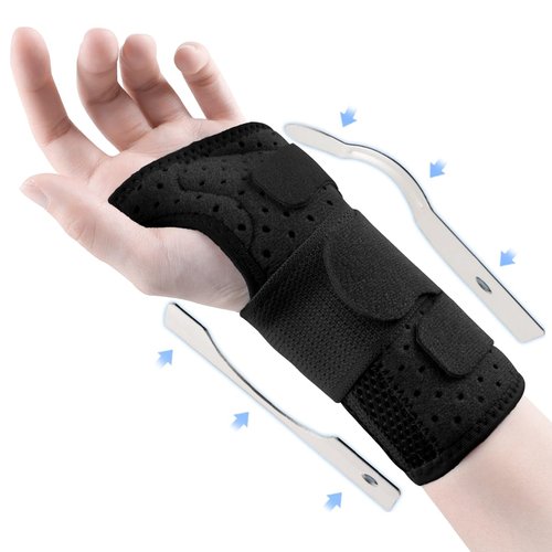 Carpal Tunnel Wrist Brace Night Support with Splints Left Hand, Hand Brace for Arthritis, Tendonitis, Sprain, Injuries, Wrist Pain Relief, Wrist Immobilizer Adjustable Straps and Breathable for Women and Men