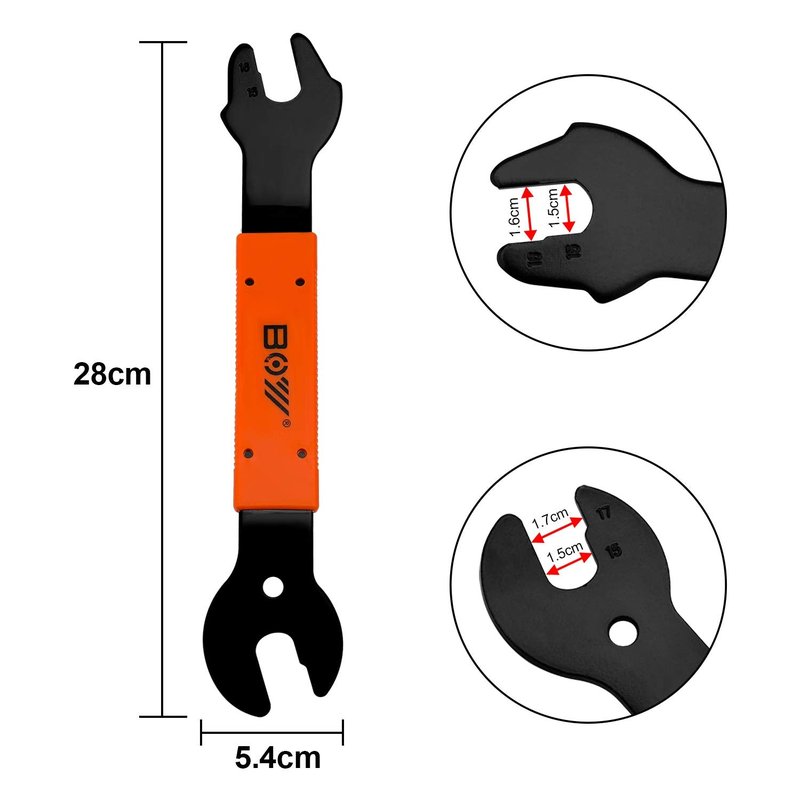 Oumers 4 PCS Professional Bicycle Pedal and Crank Arm Removal Tool, Bike Pedal Wrench+Bike Crank Extractor + Bike Bottom Bracket Remover + 16mm Spanner Wrench