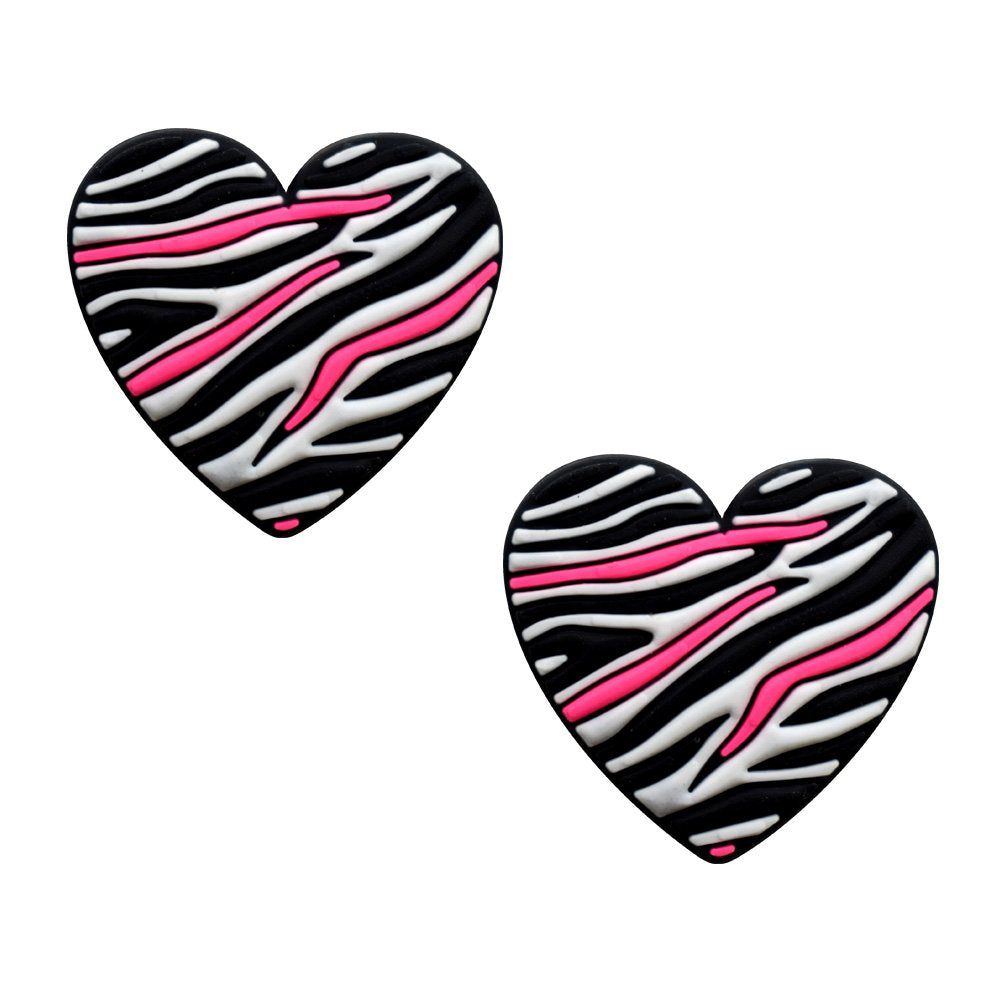 Heart Tennis Dampener Zebra Pattern 2 Pack of Tennis Racket Vibration Dampeners for Girls and Women
