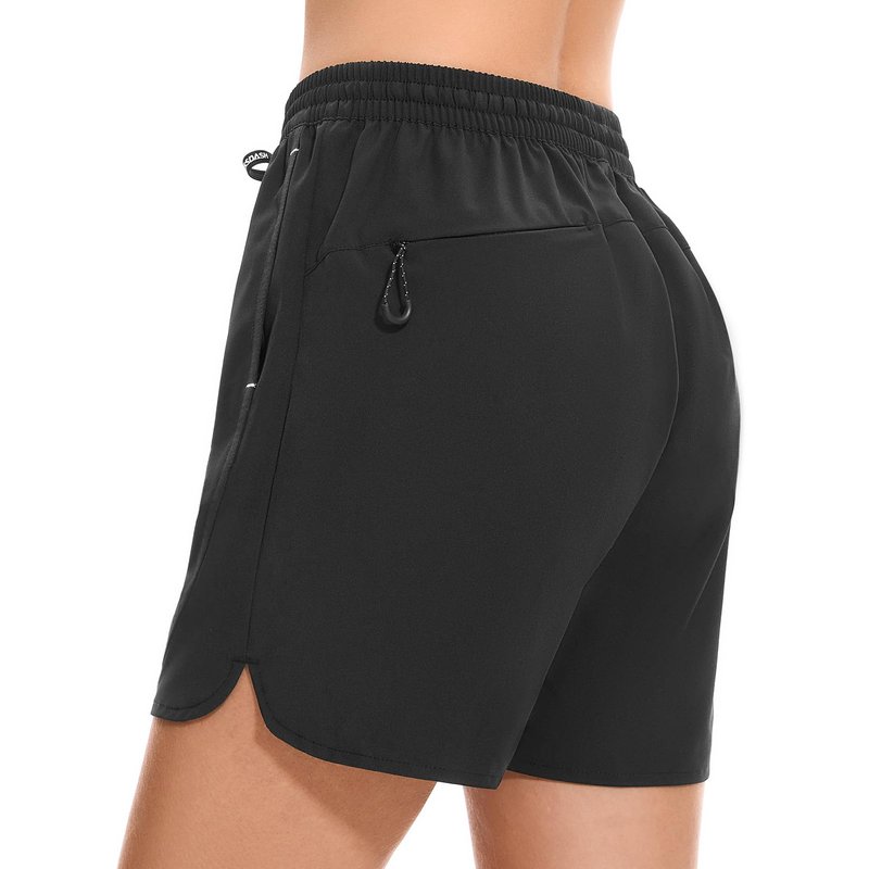 BASSDASH Women’s 5” Fishing Shorts UPF 50+ Water Resistant Quick Dry Athletic Hiking Shorts with Pockets FP05W Black