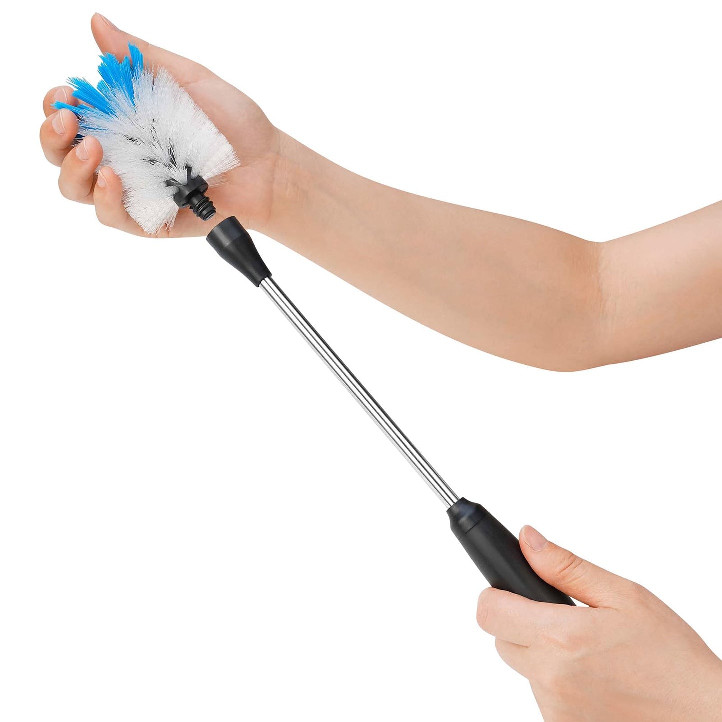 MOSOLAN Stainless Steel Bottle Brush with Replaceable Head, 13 in - 15 in