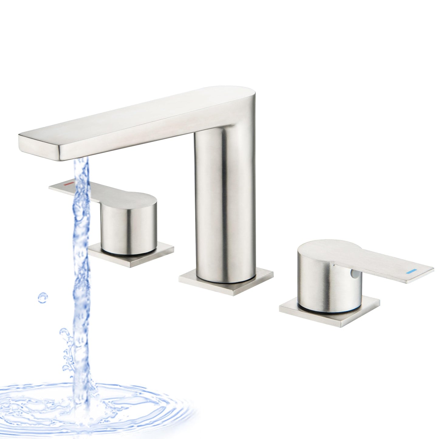 LUOGULIANG 2 Handle Deck Mount Tub Faucet, Roman Bathtub Faucet Set, 3 Hole Widespread Bathtub Faucet High Flow, Brushed Nickel